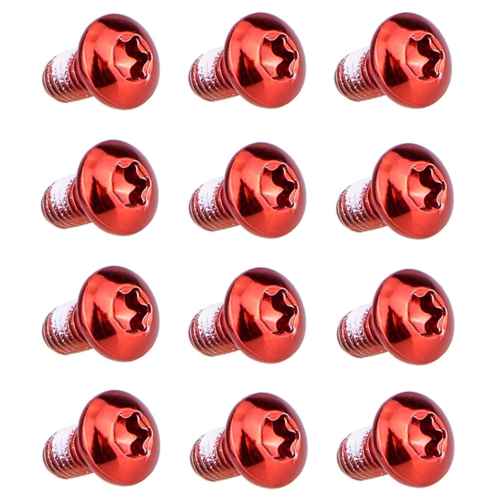 T TAKONE Bicycle Brake Disc Bolts, 12 Pieces M5 x 10mm Anodized Bicycle Disc Brake Bolts, T25 Bicycle Rotor Screw for MTB, Road Bike, Mountain Bike (Red)