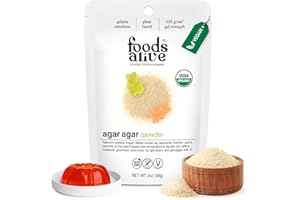 Foods Alive Organic Agar Agar Powder | 2 oz | Plant Based Gelatin | Kosher Gelatin | Vegan | Gluten Free