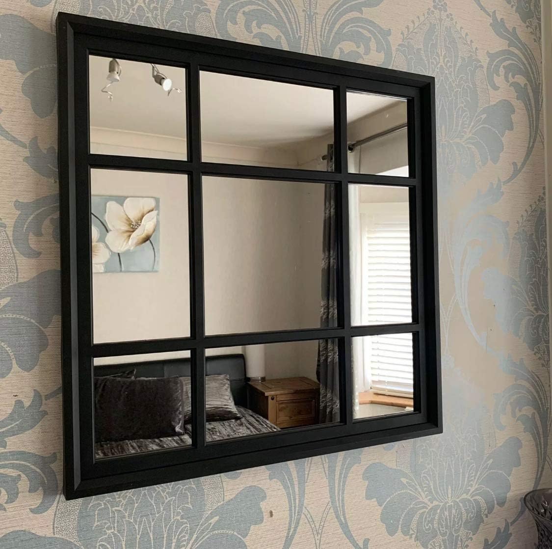 BLACK SQAURE SHAPE INDOOR/OUTDOOR VINTAGE ELEGANT WINDOW STYLE WALL