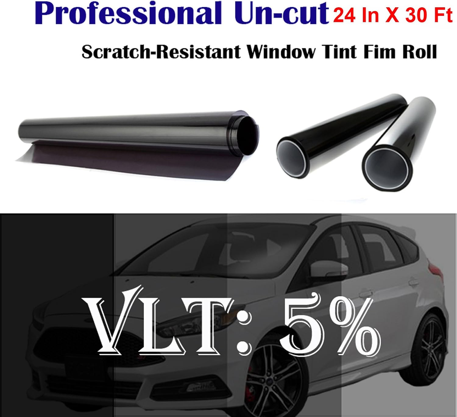 Mkbrother Uncut Roll Window Tint Film 5% VLT 24