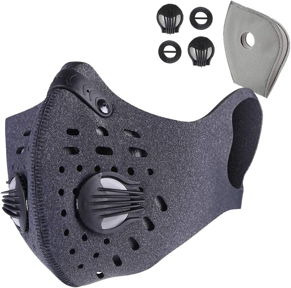 Infityle Dust Mask - Activated Carbon Dustproof Masks with Extra Filter Cotton Sheet and Valves for Pollution,Anti Allergy, PM2.5, Running, Cycling,Woodworking Gardening,Outdoor Activities