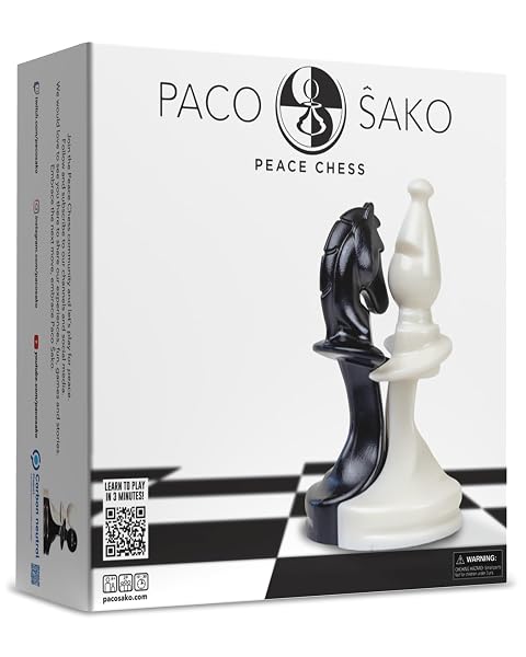PACO SAKO PEACE CHESS GAME, SUPER FUN FOR CHESS LOVERS, MAKE PEACE WHILE PLAYING CHESS, NOT WAR – CHESS SET BOARD GAME FOR PEACE MAKERS | 2-PLAYERS