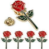 10/30/50 Pcs Red Rose Enamel Flower Lapel Pin Elegant Alloy Group Pins for Women Holiday Gifts Floral Brooch for Clothes Bags Hats Scarves Vintage Boutonniere Accessories