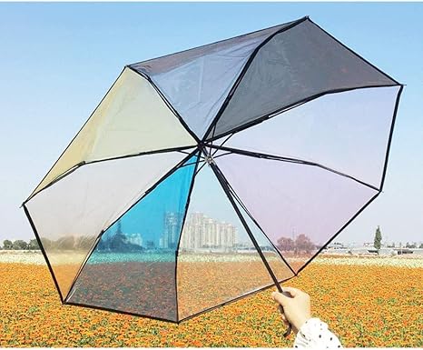 Amazon 三段折りたたみ傘 虹色 透明な傘 ビニール 軽量ミ 自動開閉 8本骨 大きい 梅雨対策 耐風撥水 おしゃれ ビジネス メンズ レディース 透明傘 折れない傘 丈夫 高強度 Bloomlove 折りたたみ傘 通販