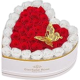 Eterfield 47 Preserved Roses in Heart Shape Box, Forever Flowers Rose Box Preserved Flowers Birthday Gifts for Her Mom Women Wife Anniversary Valentines Day Mothers Day, Red