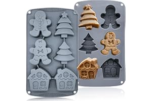 LLCHUNYUN Christmas Silicone Molds For Baking Large Christmas Tree Holiday Silicone Molds 3D Shape Gingerbread Man Candy House Pine Tree Silicone Molds for Soap Jello Chocolate Cake MadeleineCandle Molds(1PCS)