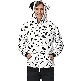 Arvilhill Men's Halloween Dalmatian Costume Front Zipper Sweatshirt (S-3XL)