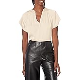 Velvet by Graham & Spencer Womens Lorena Satin Viscose Flutter Sleeve V-Neck Blouse
