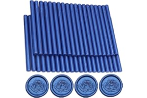 Wax Seal Sticks Sea Blue, WAXNAGO 40 pcs Glue Gun Wax Sealing Sticks for Wax Seal Stamp, Mini Wax Gun Sticks for 0.28 Glue Gun, Wedding Sealing Wax Sticks (Sea Blue)