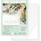 JAGERGREEN 100 Sheets 8.5x11 Inches Vellum Paper 100GSM | Thick Translucent Printable Vellum Sheets for Invitations, Tracing, Sketching &amp; DIY Crafts