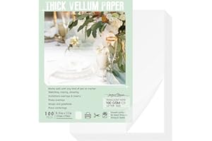 JAGERGREEN Vellum Paper 8.5 x 11 Inches 100GSM 100 Sheets, Thick Translucent Printable Vellum Paper for Invitations, Vellum Jackets, Envelopes, Crafts, Wedding Belly Bands, Tracing Paper for Sketching