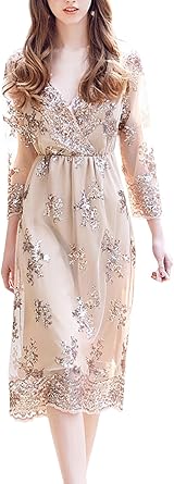 sequin midi dress long sleeve