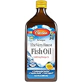 Carlson - The Very Finest Fish Oil, 1600 mg Omega-3s, Liquid Supplement, Norwegian, Wild-Caught, Sustainably Sourced , Lemon, 16.9 Fl Oz