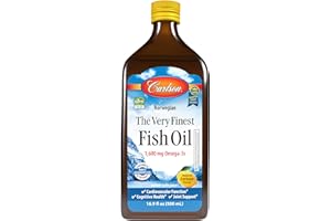 Carlson - The Very Finest Fish Oil, 1600 mg Omega-3s, Liquid Supplement, Norwegian, Wild-Caught, Sustainably Sourced , Lemon, 16.9 Fl Oz