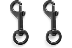 Black Metal Swivel Snap Hooks, Small, 3/8" x 2", Strong and Durable, Made of Die Cast Zinc, by Desert Breeze Distributing