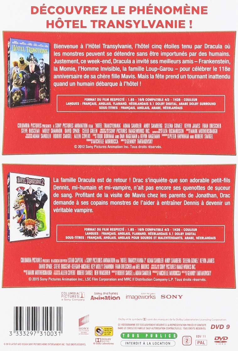 Coffret Hotel Transylvanie 1 Et 2 Amazon Fr Efira Virginie Goude Alex Faliu Serge Tartakovsky Genndy Efira Virginie Goude Alex Dvd Blu Ray