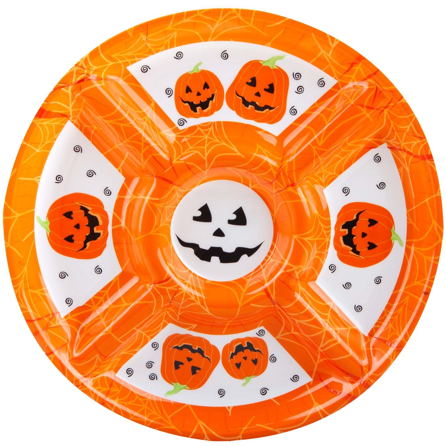 VFM - Halloween Dip Tray With Halloween Decals - Halloween Accessories, Novelty Tray, Party Accessories- (Diameter: 30cm) Orange