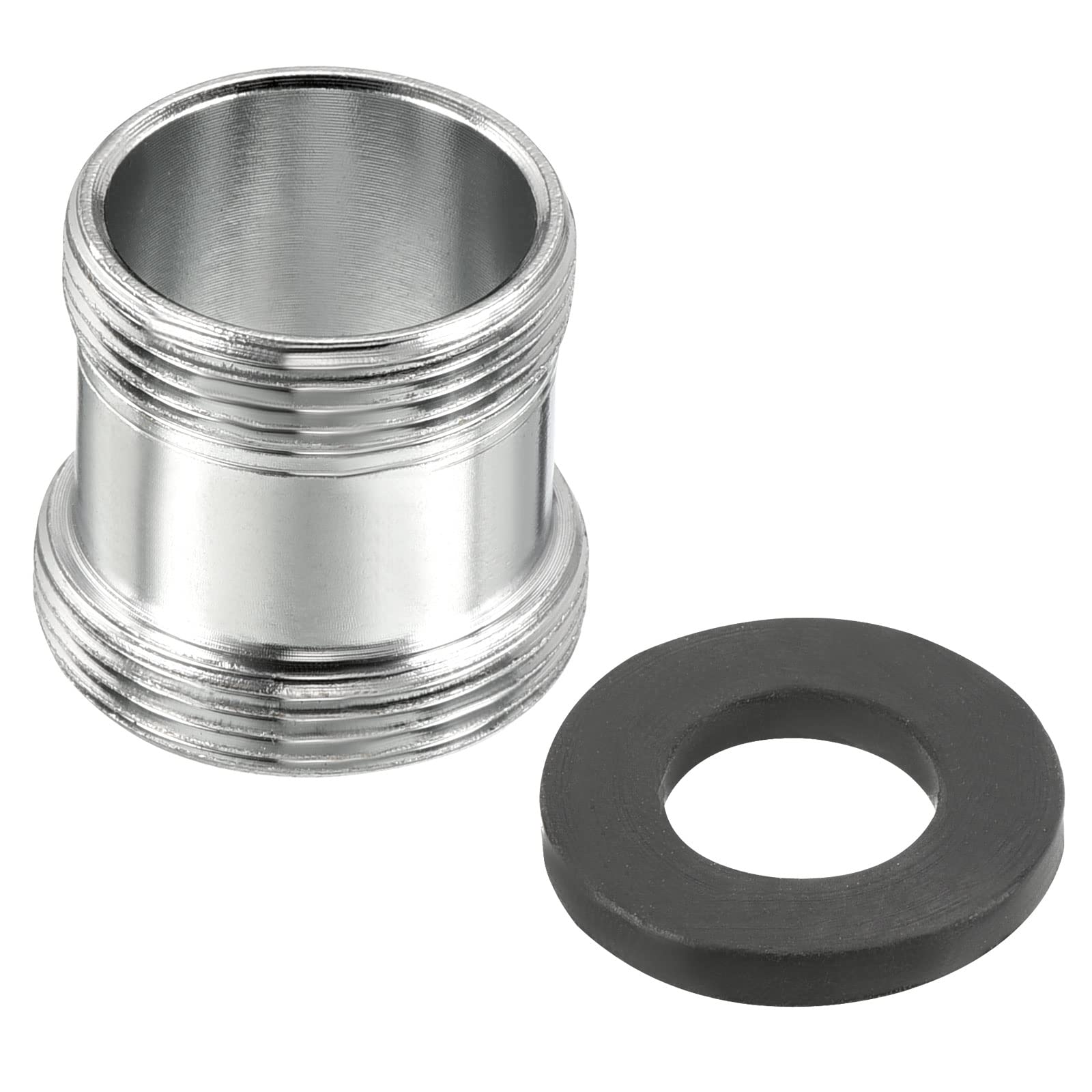 PATIKIL M22*1.0 Male to M20*1.0 Male Thread Faucet Adapter, Chromed Aerator Connector Fitting for Garden Hose Water Filter Pipe, Silver