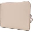 MOSISO Laptop Sleeve Bag 13.3 inch Compatible with MacBook Air/Pro, 13-13.3 inch Notebook, Compatible with MacBook Pro 14 2025-2021 M4 M3 M2 M1, PU Leather Padded Bag Waterproof Case, Apricot
