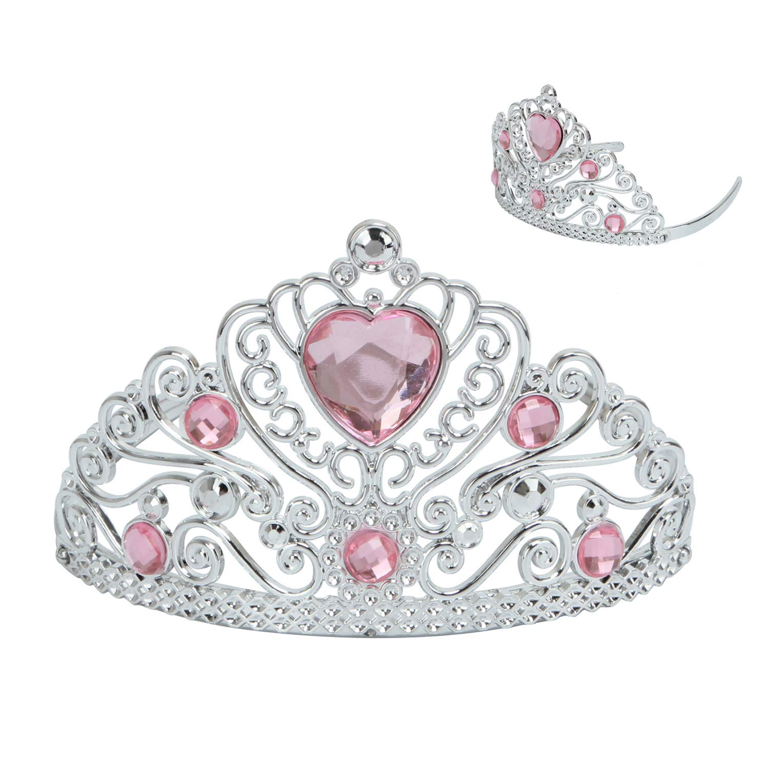 Mastom Girls Play Set! Princess Dress Up & Play Shoe and Tiara (3 Pairs of Shoes + 1 Tiara) Role Play Collection Fashion Princess Shoes Birthday Party Favor Gift Set for Little Girls