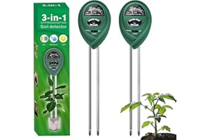 Maxsolve 2 Pack Soil Tester, 3-in-1 Plant Moisture Meter Light and PH Tester Garden Lawn Farm, Indoor and Outdoor Use, Soil Test Kit Acidity Water