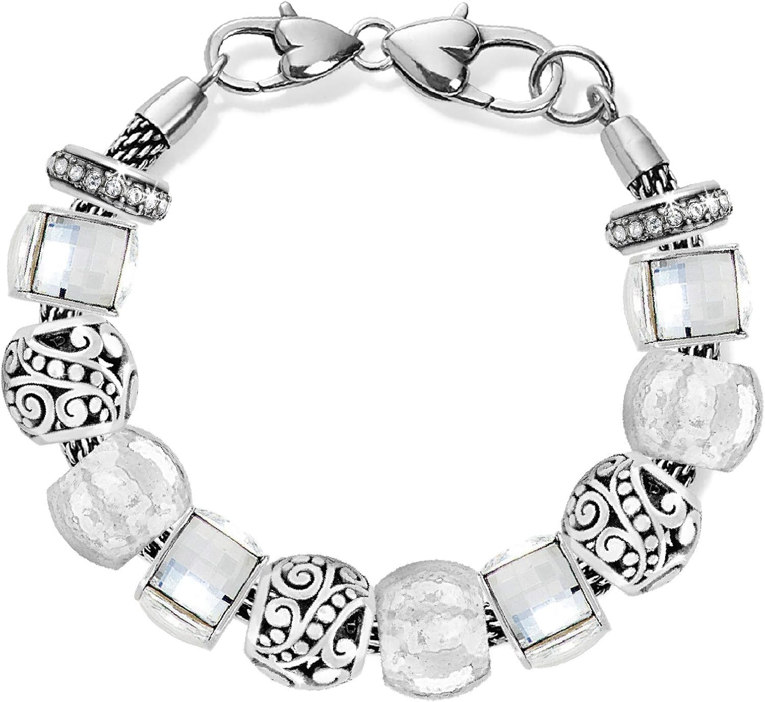 Brighton Silver and Sparkle Charm Bracelet (Silver) Jewelry