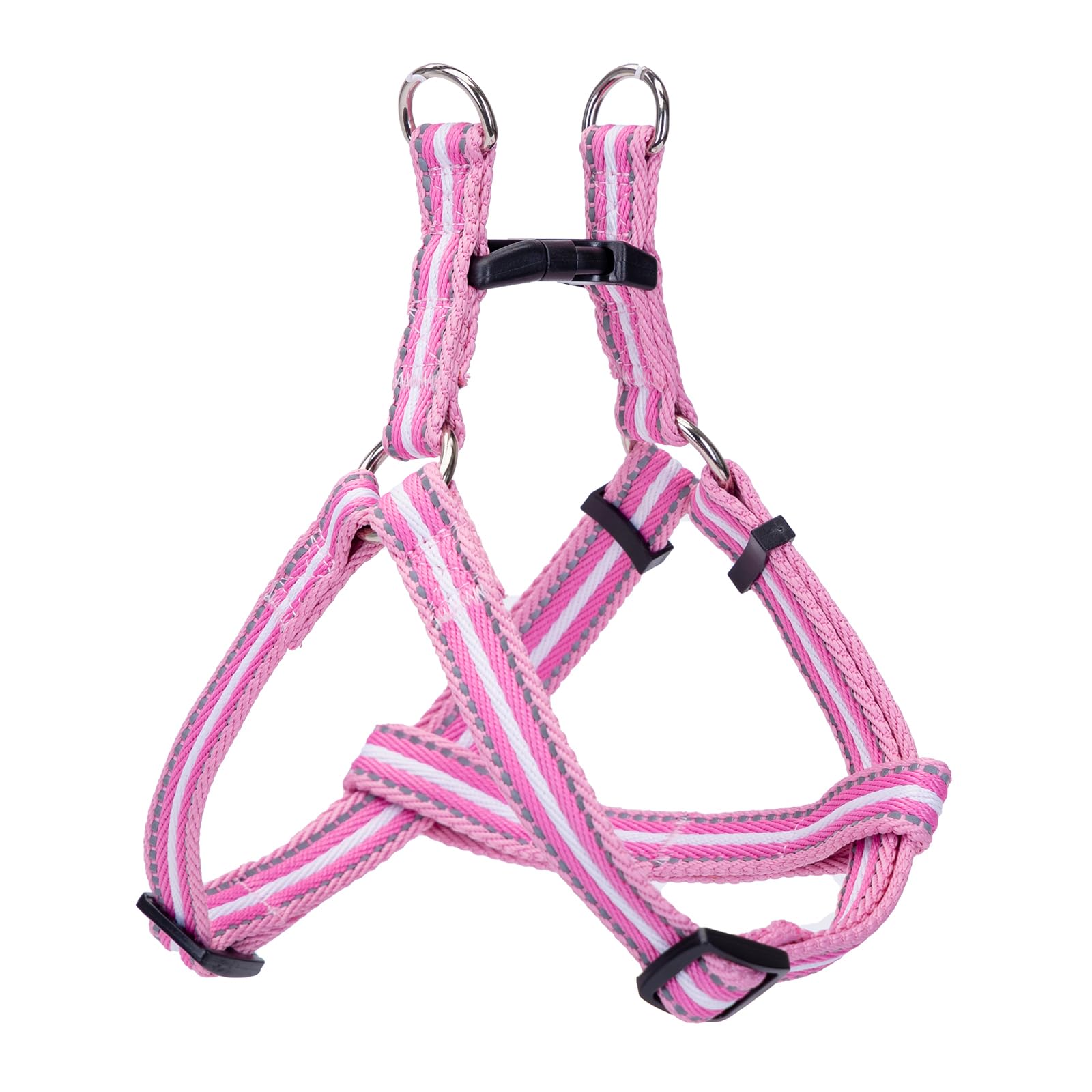 Nobleza - Dog Harness, Adjustable Reflective No Pull Training Aid, Lightweight Breathable Non Choke Pet Puppy Vest for Outdoor Walking, Pink, M: W2.0*L40-60cm