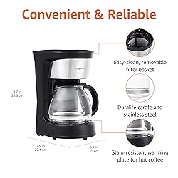 Amazon Basics Coffee Makers, 5-Cup Coffee Machines