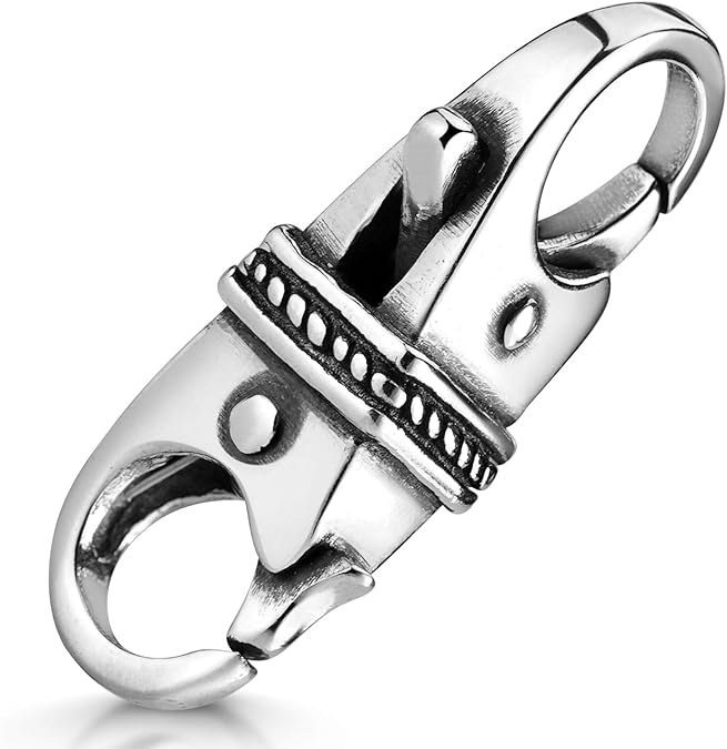 MATERIA double lobster claw clasp, antique style, 925 sterling silver