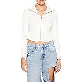 Forever 21 Womens Cropped Zip-up Sweater