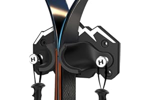 Hikeen Ski & Snowboard Wall Mount,Fits Any Ski or Snowboard, Ski Wall Rack Non-Slip Storage for Garage Organization,Space-Saving Winter Gear Organizer,2 Pack