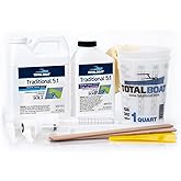 TotalBoat 5:1 Marine Epoxy Resin for Fiberglass &amp; Wood - 1 Quart Kit, Slow | Two-Part Epoxy for Fiberglass &amp; Wood Repairs, Boat Building, and Laminating; Traditional Marine-Grade Formula; Pumps Included