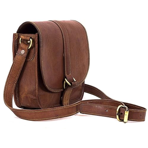 Goatter Leather Brown Cross Body Sling Bag for Girls and Women