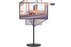 BISPRICO 32-Inch Portable Smart TV on Wheels with Touch Screen Monitor | 8G RAM +128G Storage | 8-core CPU Qualcomm | Built-in 6-8H Battery | 8MP Webcam | Android 13 OS | Full Swivel Rotation | Remote Control