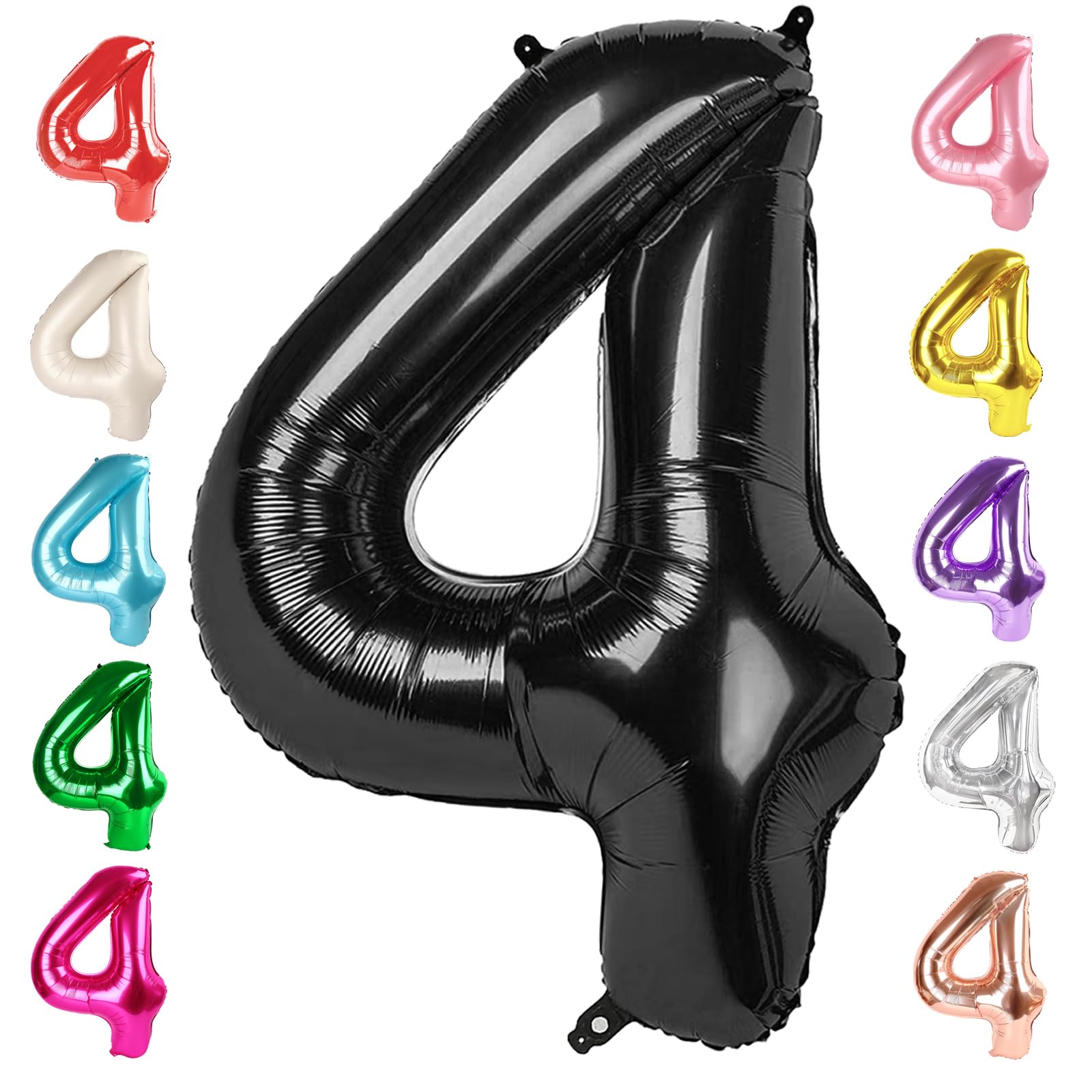 40 Inch Large Numbers Balloon, 4 Black Ballon for 4th 14 40 44 Birthday Party, Balloon 4 Number for Graduations Wedding Supplies
