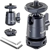 SmallRig Mini Ball Head (2 Pack) with 1/4" Screw and Removable Shoe Mount, 360 Degree Rotatable Aluminum Tripod Head for Camera Tripods Monopods Camcorder Light Microphone, Max. Load 1.5 kg - 2948B