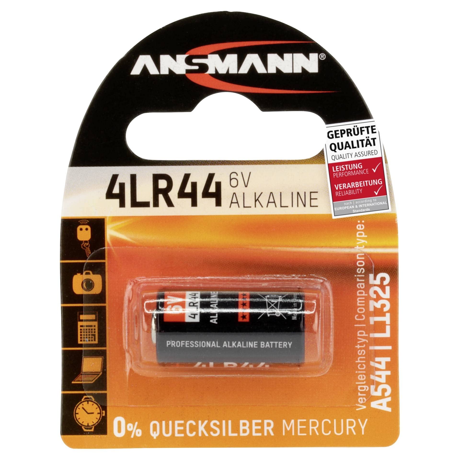 ANSMANN 4LR44 6V Alkaline Battery [Pack of 1] 4LR44/A544/4G13/L1325 Ideal For Dog Training Collars, Anti-Bark Collars, Blood Glucose Meters, Toys, Digital Cameras, Flashguns and Many More