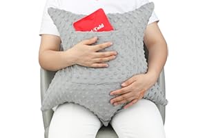 HapiPoppy Star Shape Hysterectomy Pillow Hysterectomy Recovery Must Haves Gifts with 2 Pockets Tummy Pillow Abdominal Surgery Pillows Shock Absorbing Cough Cushion, Minky Dot Light Gray