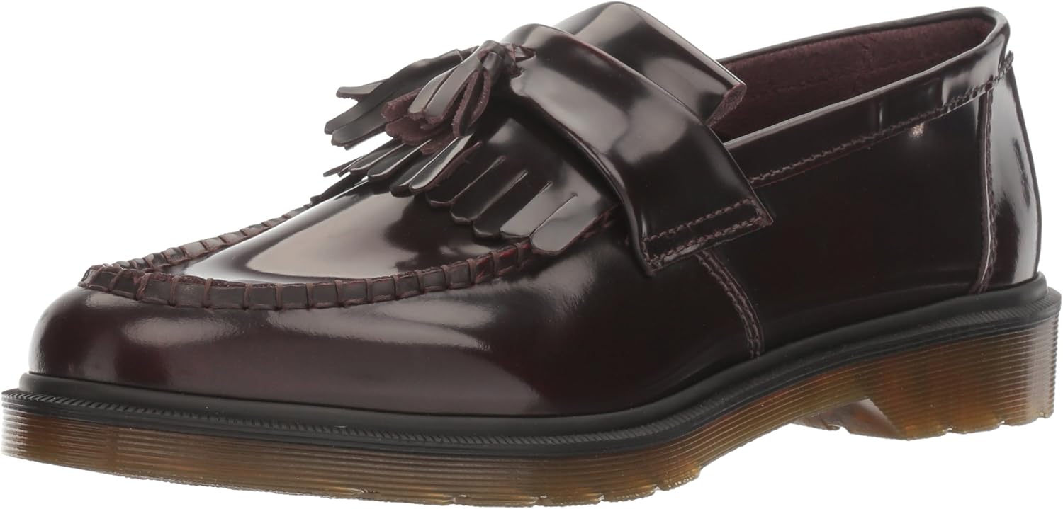 dr martens adrian tassel loafers cherry red
