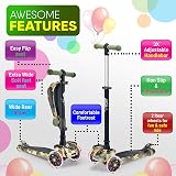 Hurtle 12 Wheel Kids Scooter Stand & Cruise Folding LED Lights Adjustable Height view 2