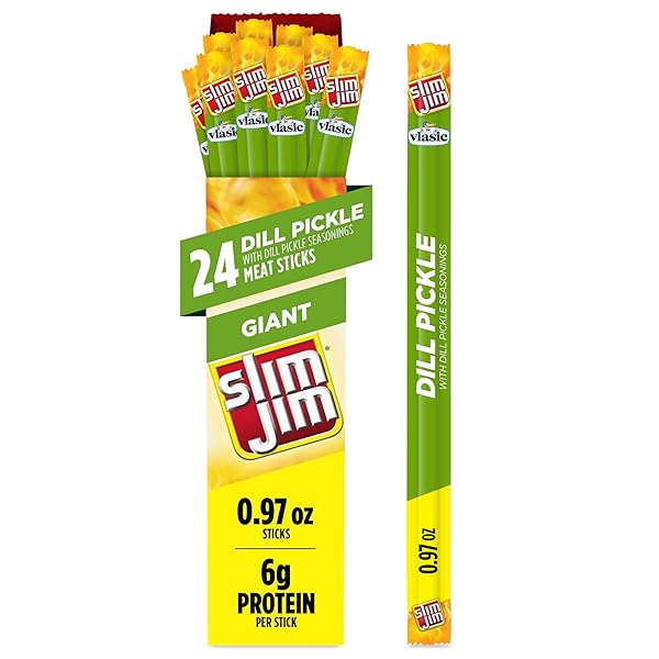 SLIM JIM GIANT SMOKED MEAT STICKS, VLASIC DILL...
