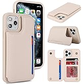 iCoverCase Compatible with iPhone 12 Pro Max Phone Case with Card Holder, Wallet Case for Women Men RFID Blocking PU Leather Protective Wallet Case 6.7 Inch (Beige)