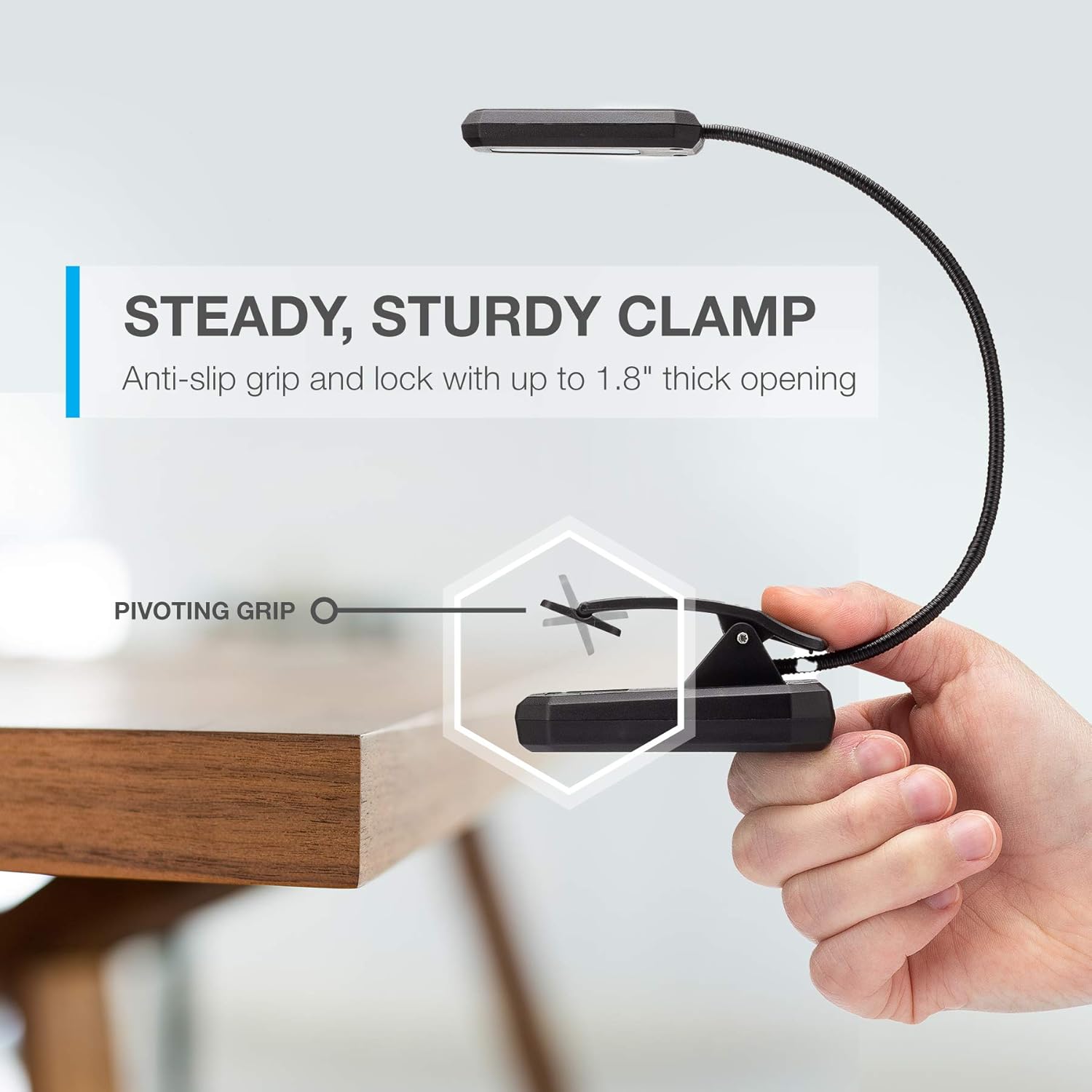 Vont Book Light, Reading Light, Rechargeable Book Light for Reading in Bed, (60 Hours) Eye Protection LEDs Reading Lamp, Clip On Light, Clamp Light, Bed Lamp, 3 Modes, Warm White Light (3000k): Home Improvement