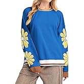 NEVUQO Women Teen Girls Cute Oversized Crewneck Sweatshirt Y2k Star Seashell Graphic Long Sleeve Sweatshirt Preppy Clothes
