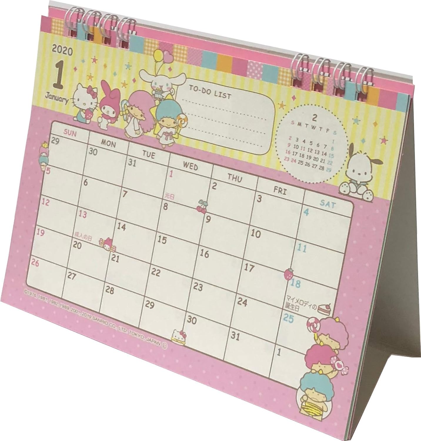 Sanrio Characters Desk Ring Japanese Calendar 2020 Year 12