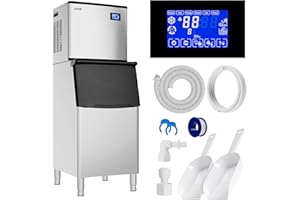 MARVOWARE Commercial Ice Maker Machine 400lbs/24H with 300Lbs Stainless Steel Storage Bin, SECOP Compressor, ETL Approval, Air Cooled Industrial Ice Machine for Bar Café Restaurant Business