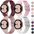 4 PACK Bands Compatible with Samsung Galaxy Watch 4 Band 40mm 44mm, Galaxy Watch 4 Classic Band 42mm 46mm, Galaxy Watch 5 Bands, Galaxy Watch 5 Pro, 20mm Adjustable Silicone Sport Strap Replacement Band for Galaxy Watch 4 / 5 Women Men (4Pack E)