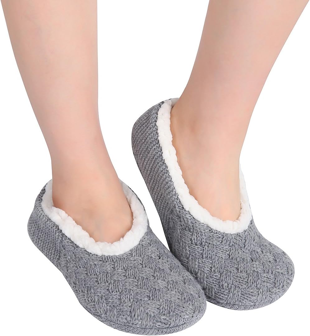 ChicNChic Ladies Soft Low Cut Warm Cotton Socks Non Slip Ankle Knitted Slipper Socks with Grips