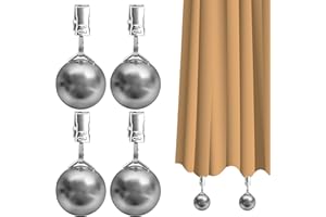Yteseery 4 Pack Outdoor Curtain Weights, Heavy Duty Drapery Weights for Pergola Patio Gazebo Cabana, Stainless Steel Clip for Fixing Tablecloth Garden Flag