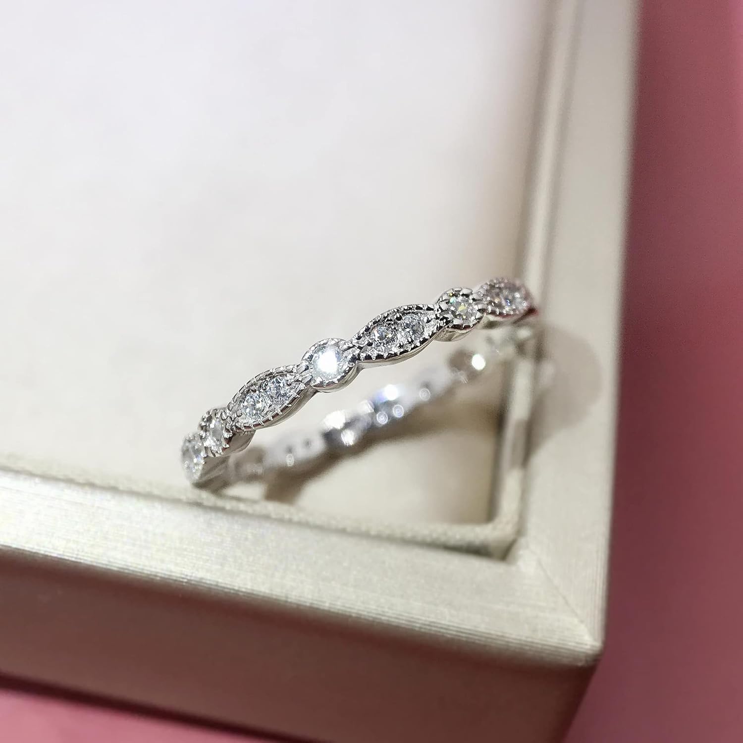 Five diamond wedding ring in yellow gold (1 1/2 ctw) Simple And Brilliant S925 Silver Diamond Wedding Ring Number 5 white